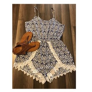 !SOLD! Blue and white romper
